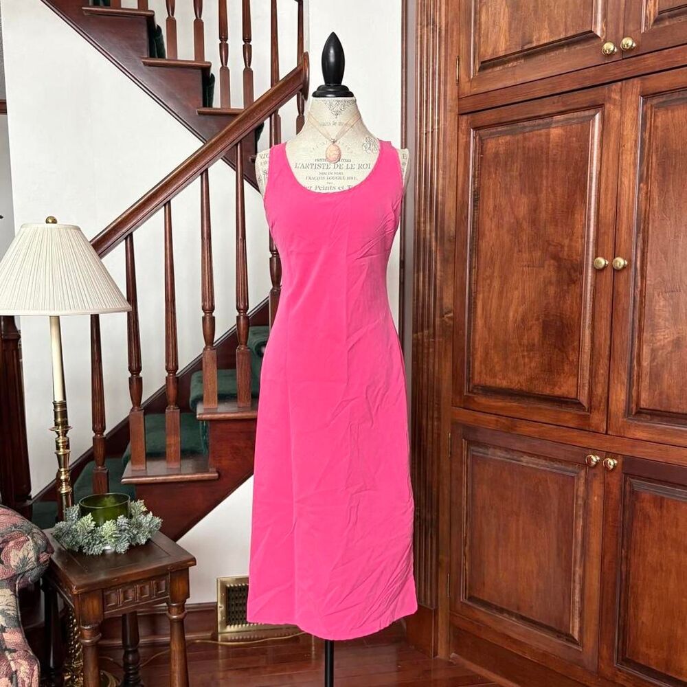 Universal Thread Hot Pink Straight A Line Dress Square Neckline Sundress
